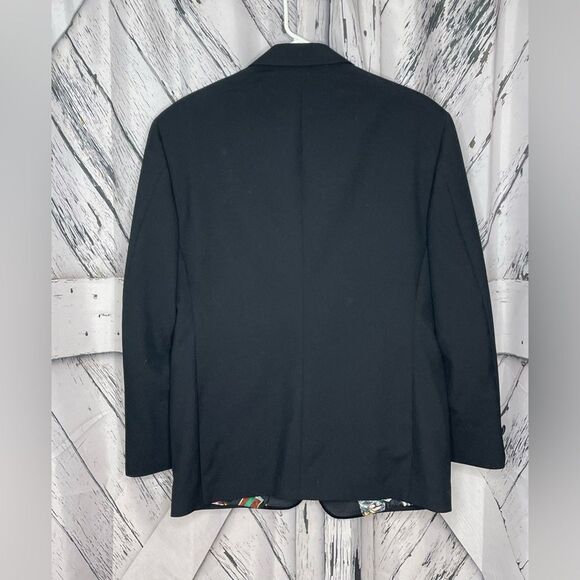 Nicole Miller Vintage Tuxedo Jacket w/ Wedding Themed Lining 40S - Picture 4 of 9